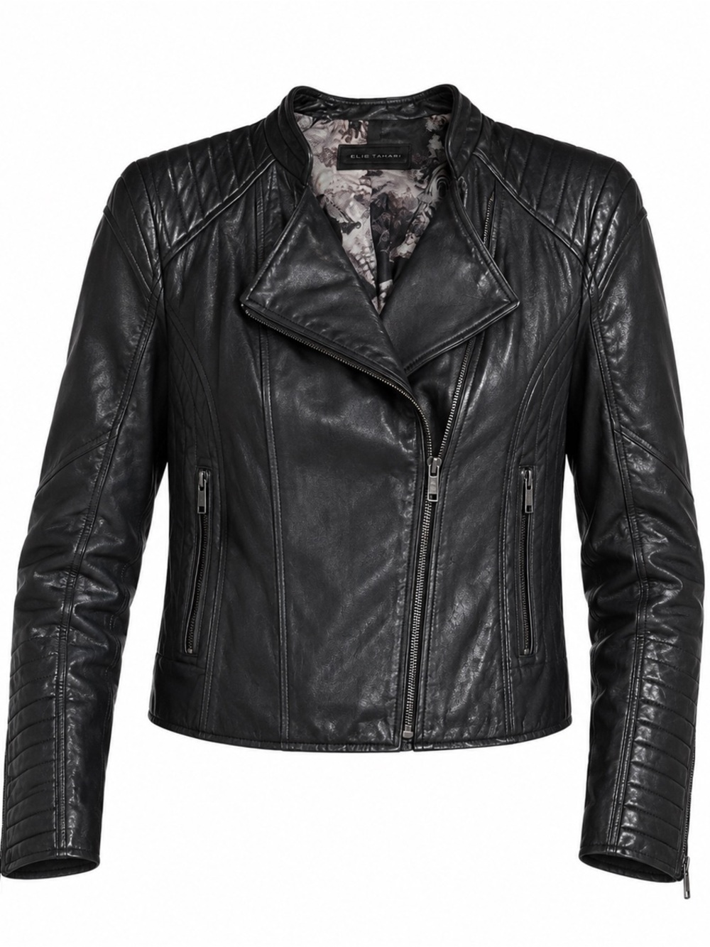 Black Rivet Genuine Leather Moto Jacket XL Black Asymmetrical Zip moto jacket